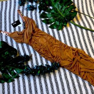 NWT Rouged Mesh Maxi Dress